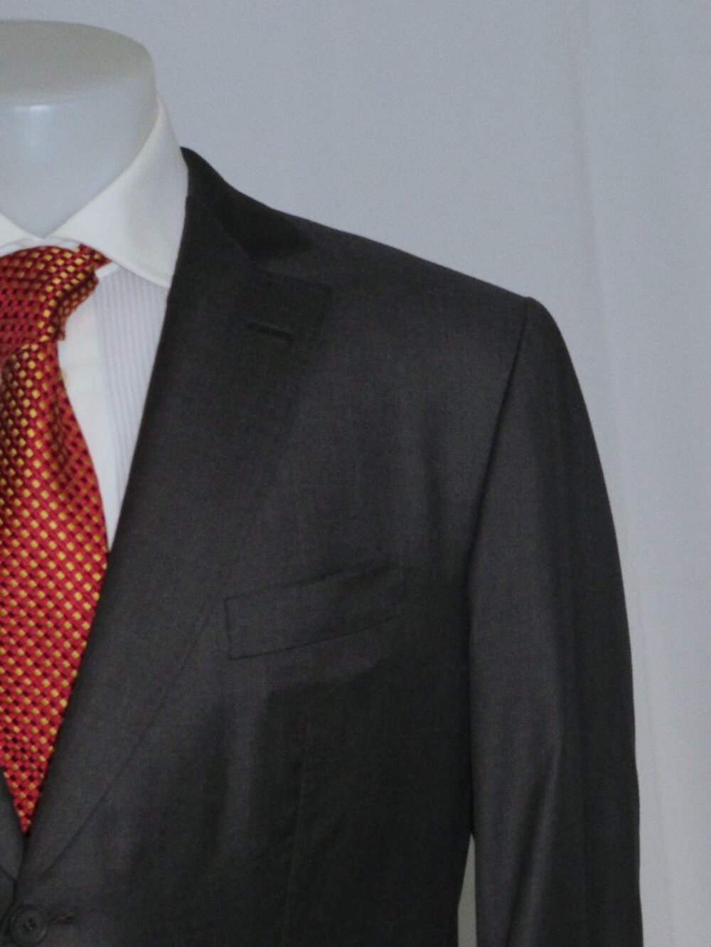 Berluti Bespoke 2023 Charcoal Weave Calligraphy Lining Two Button Suit 44S
